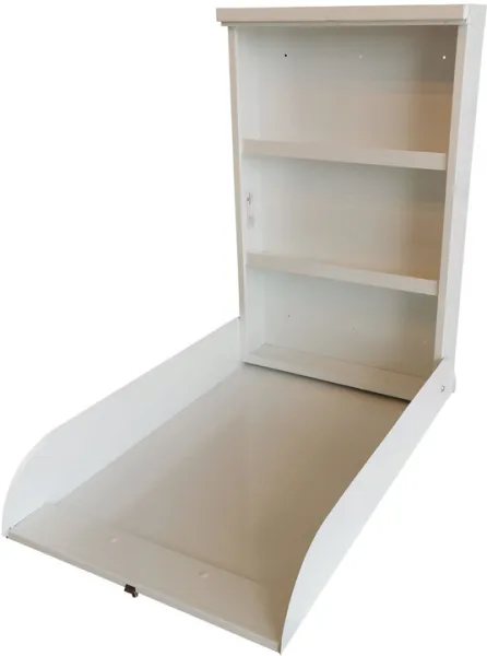 Väggmonterat skötbord i metall Vit