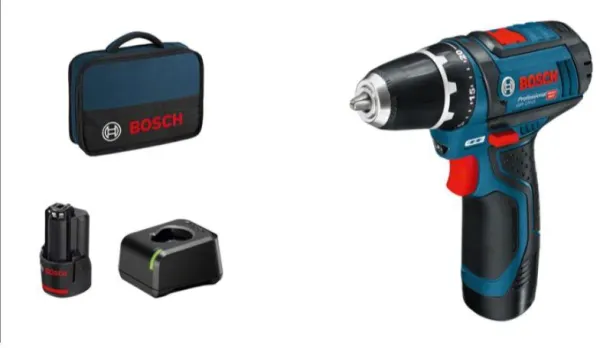 Bosch 12V Borrmaskin GSR 12V-15 2X2,0AH 1XGAL 12V-20 VÄSKA