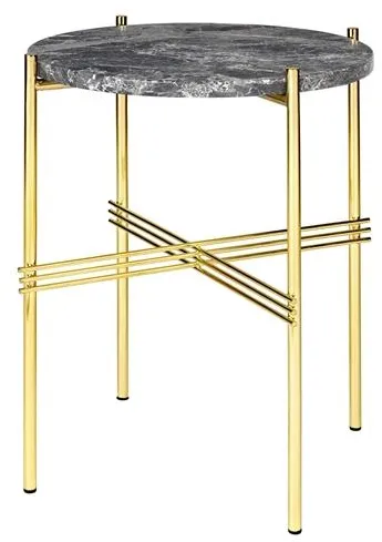 GUBI TS Sidobord Rundt Ø40 Mässing/Grå Emperador Marmor