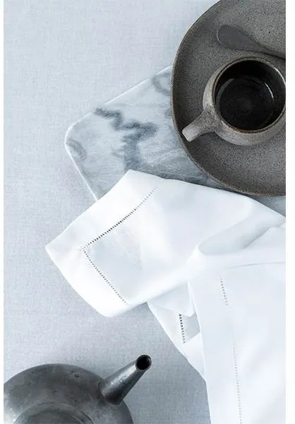 Langkilde & Søn - Vit tygservett med hålsöm